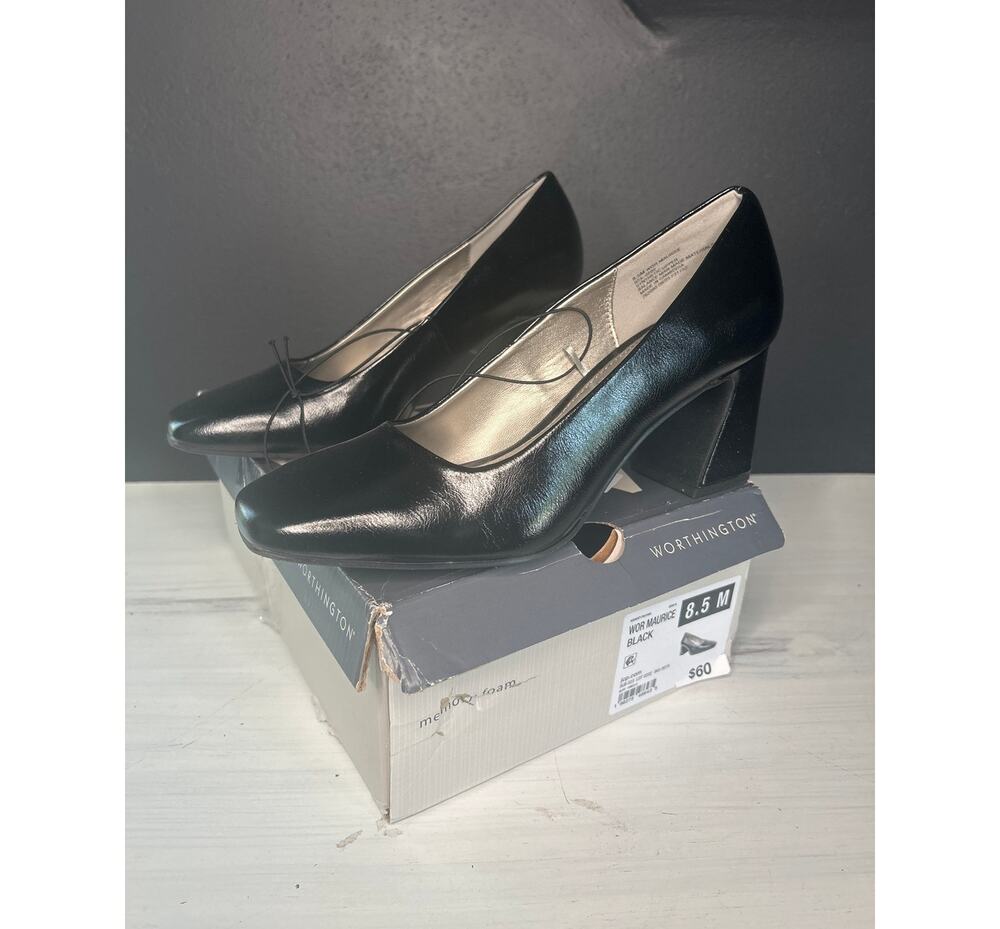 Worthington Maurice Women's Block Heel Pump Black Size 8.5 M